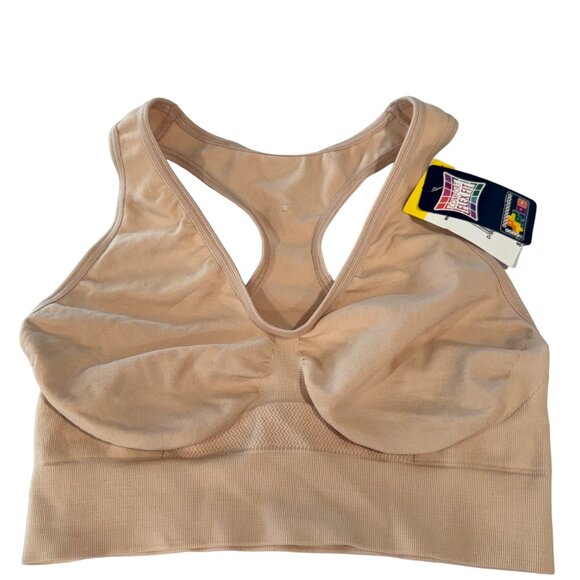 Fruit Of The Loom Comfort Flex Fit Wireless Sports Bra M DHHB39 Soft Taupe NWT - Picture 7 of 9